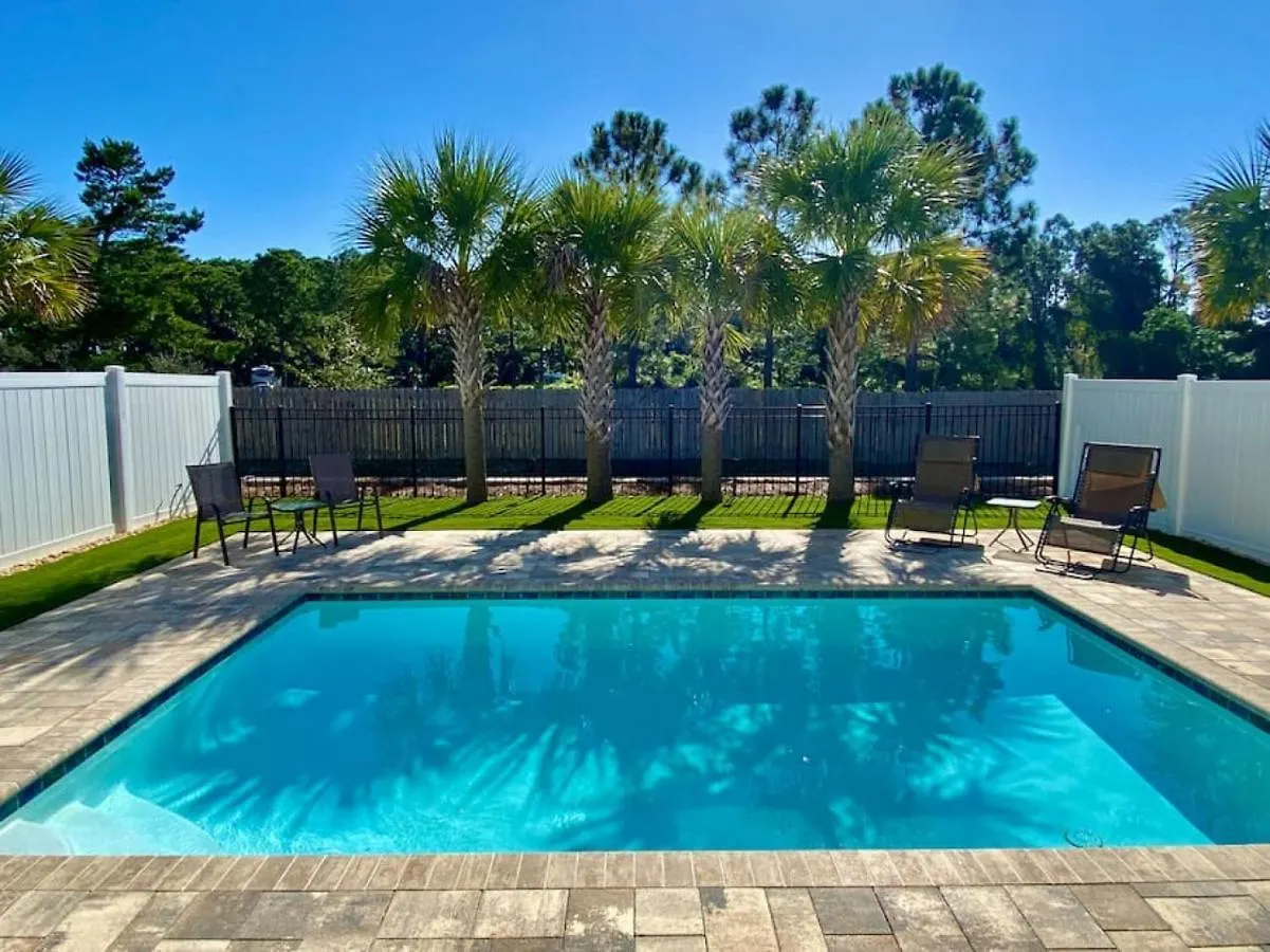 Sandy Palms, Heated Pool & Seasonal Hot Tub, 3 Min Walk To The Beach, W Golf Cart & Beach Gear Villa Panama City Beach