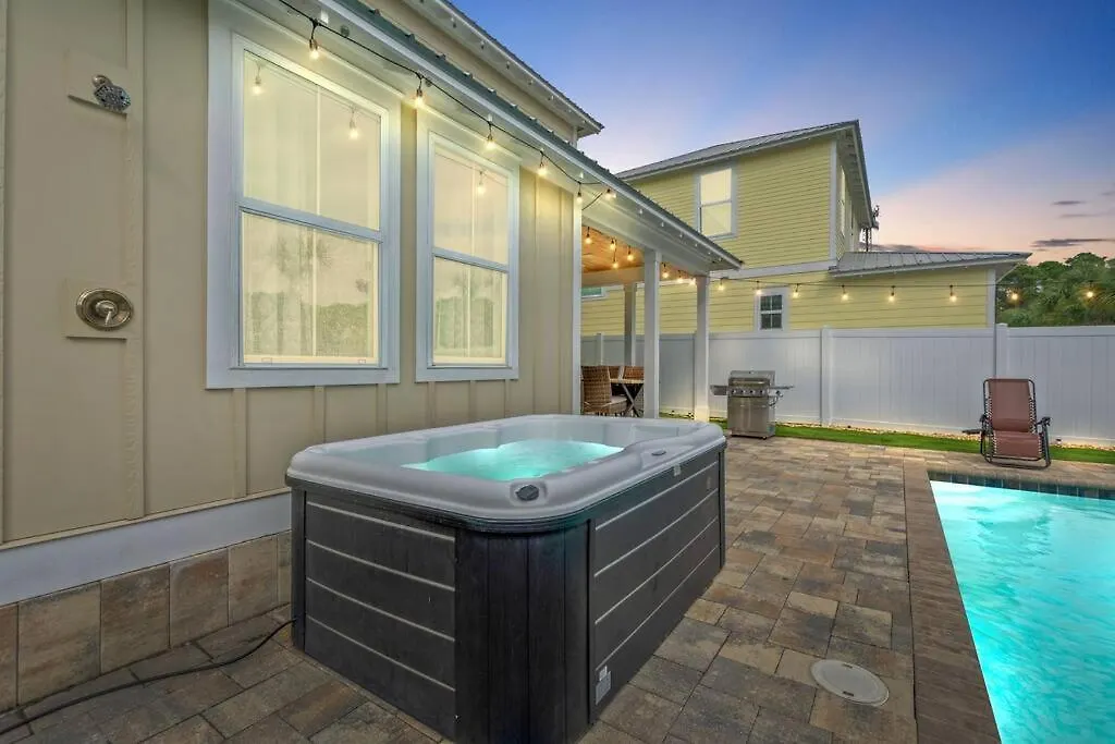 Sandy Palms, Heated Pool & Seasonal Hot Tub, 3 Min Walk To The Beach, W Golf Cart & Beach Gear Villa Panama City Beach 0*,