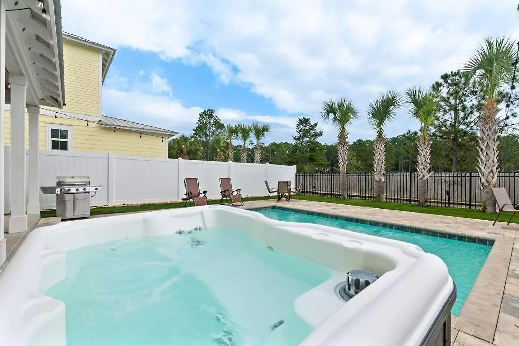 Sandy Palms, Heated Pool & Seasonal Hot Tub, 3 Min Walk To The Beach, W Golf Cart & Beach Gear Villa Panama City Beach